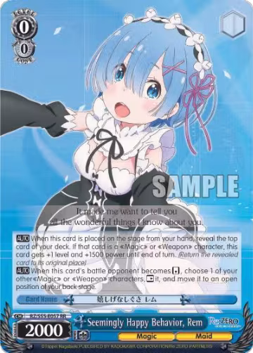 Seemingly Happy Behavior, Rem (RZ/S55-E057 RR), ZERO Vol.2 — Weiß Schwarz card price