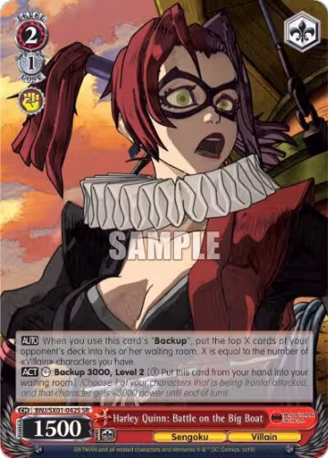 Harley Quinn: Battle on the Big Boat (SR) (BNJ/SX01-042S SR), Batman Ninja — Weiß Schwarz card price
