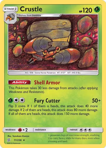 Crustle (11/236), SM - Unified Minds — Pokémon card price