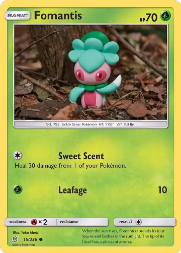 Fomantis (15/236), SM - Unified Minds — Pokémon card price