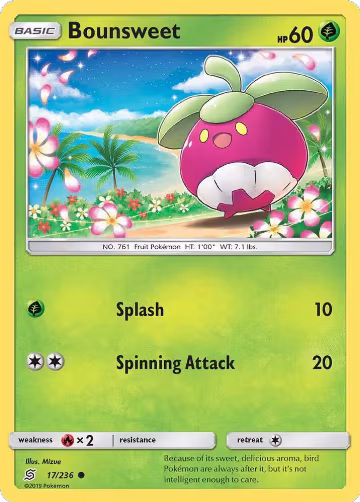 Bounsweet (17/236), SM - Unified Minds — Pokémon card price