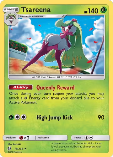 Tsareena (19/236), SM - Unified Minds — Pokémon card price