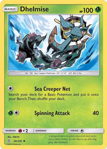 Dhelmise (20/236), SM - Unified Minds — Pokémon card price