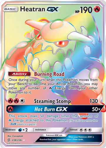 Heatran GX (Secret) (238/236), SM - Unified Minds — Pokémon card price