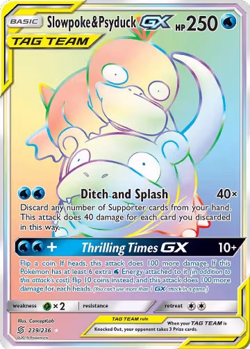 Slowpoke & Psyduck GX (Secret) (239/236), SM - Unified Minds — Pokémon card price