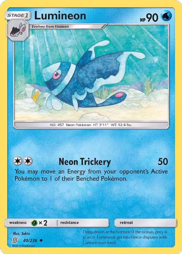 Lumineon (40/236), SM - Unified Minds — Pokémon card price