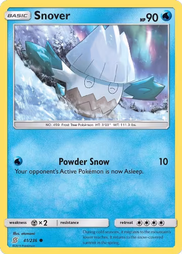 Snover (41/236), SM - Unified Minds — Pokémon card price