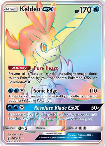Keldeo GX (Secret) (240/236), SM - Unified Minds — Pokémon card price