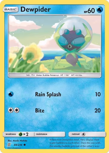 Dewpider (48/236), SM - Unified Minds — Pokémon card price