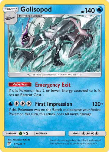 Golisopod (51/236), SM - Unified Minds — Pokémon card price