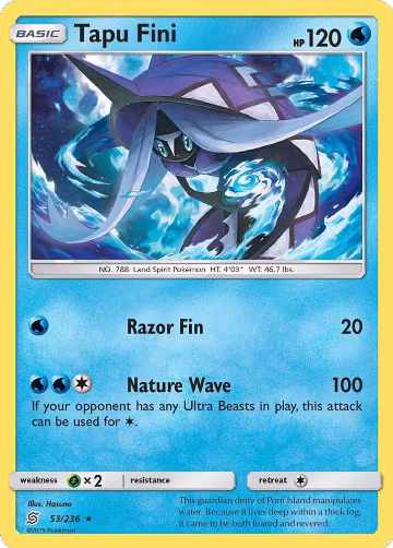 Tapu Fini (53/236), SM - Unified Minds — Pokémon card price
