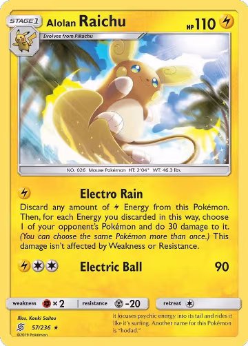 Alolan Raichu (57/236), SM - Unified Minds — Pokémon card price