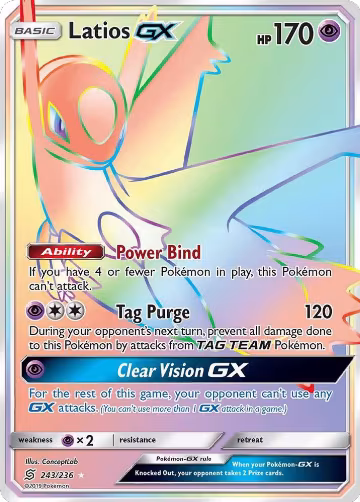 Latios GX (Secret) (243/236), SM - Unified Minds — Pokémon card price