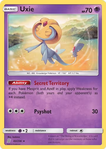 Uxie (83/236), SM - Unified Minds — Pokémon card price