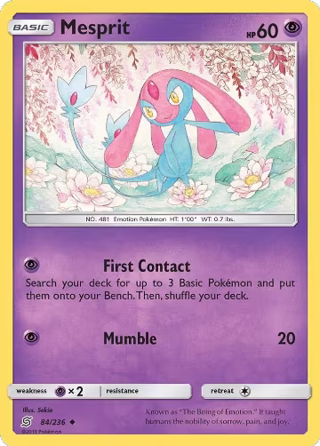 Mesprit (84/236), SM - Unified Minds — Pokémon card price