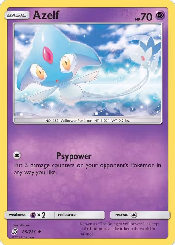 Azelf (85/236), SM - Unified Minds — Pokémon card price