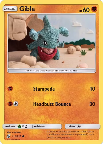 Gible (112/236), SM - Unified Minds — Pokémon card price