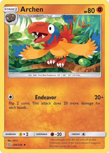 Archen (120/236), SM - Unified Minds — Pokémon card price