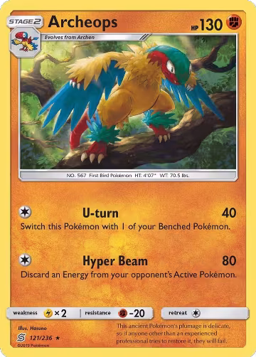 Archeops (121/236), SM - Unified Minds — Pokémon card price