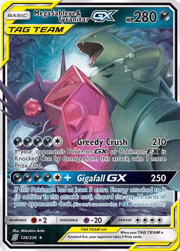 Mega Sableye & Tyranitar GX (126/236), SM - Unified Minds — Pokémon card price