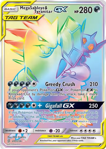 Mega Sableye & Tyranitar GX (Secret) (245/236), SM - Unified Minds — Pokémon card price