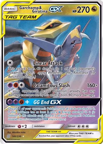 Garchomp & Giratina GX (146/236), SM - Unified Minds — Pokémon card price