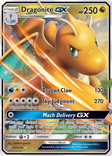 Dragonite GX (152/236), SM - Unified Minds — Pokémon card price