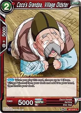 Coco's Grandpa, Village Oldster (BT7-016_PR), Assault of the Saiyans Pre-Release Cards — DB Super card price