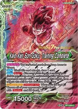 Son Goku // Kaio-Ken Son Goku, Training Complete (BT7-050_PR), Assault of the Saiyans Pre-Release Cards — DB Super card price