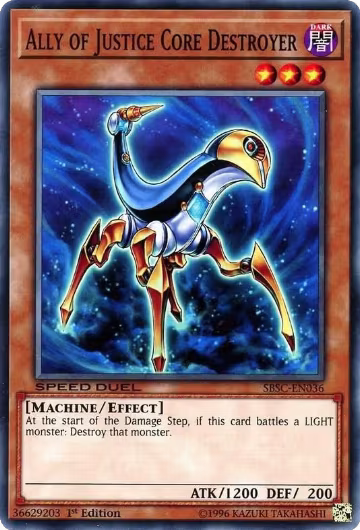 Ally of Justice Core Destroyer (SBSC-EN036), Speed Duel: Scars of Battle — Yu-Gi-Oh! card price