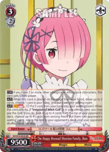 The Happy Roswaal Mansion Family, Ram (RZ/S55-E028 RR), ZERO Vol.2 — Weiß Schwarz card price