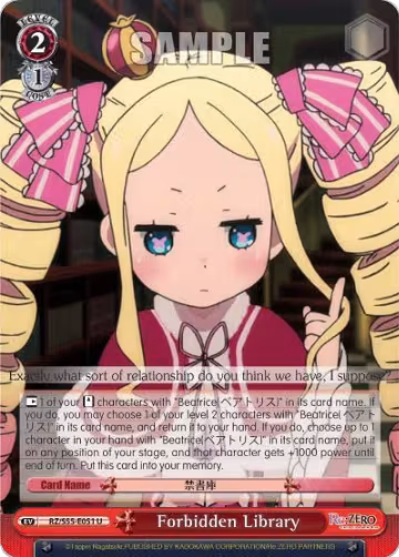 Forbidden Library (RZ/S55-E051 U), ZERO Vol.2 — Weiß Schwarz card price