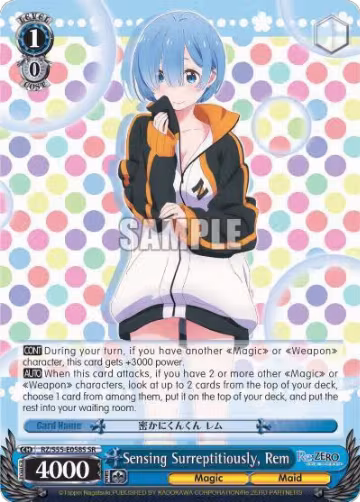 Sensing Surreptitiously, Rem (SR) (RZ/S55-E058S SR), ZERO Vol.2 — Weiß Schwarz card price