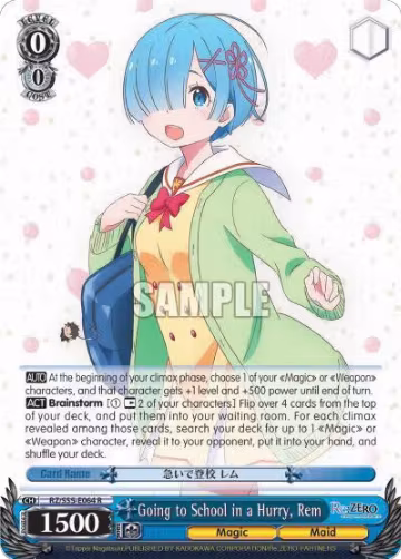 Going to School in a Hurry, Rem (RZ/S55-E064 R), ZERO Vol.2 — Weiß Schwarz card price