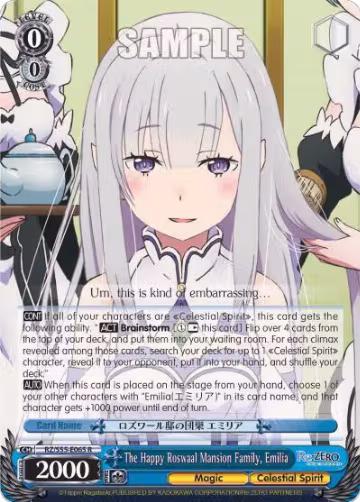 The Happy Roswaal Mansion Family, Emilia (RZ/S55-E065 R), ZERO Vol.2 — Weiß Schwarz card price