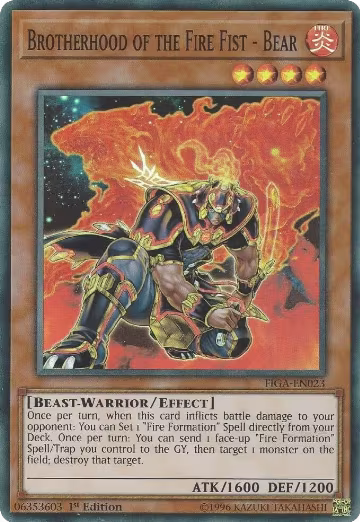 Brotherhood of the Fire Fist - Bear (FIGA-EN023), Fists of the Gadgets — Yu-Gi-Oh! card price