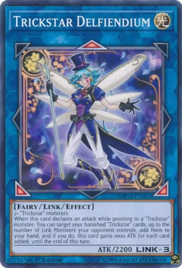 Trickstar Delfiendium (MP19-EN023), 2019 Gold Sarcophagus Tin Mega Pack — Yu-Gi-Oh! card price