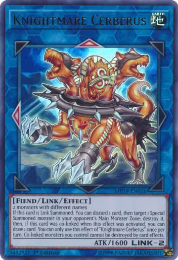 Knightmare Cerberus (MP19-EN026), 2019 Gold Sarcophagus Tin Mega Pack — Yu-Gi-Oh! card price