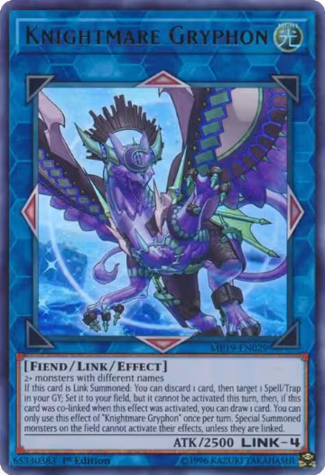 Knightmare Gryphon (MP19-EN029), 2019 Gold Sarcophagus Tin Mega Pack — Yu-Gi-Oh! card price