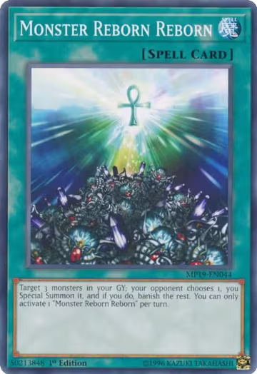Monster Reborn Reborn (MP19-EN044), 2019 Gold Sarcophagus Tin Mega Pack — Yu-Gi-Oh! card price