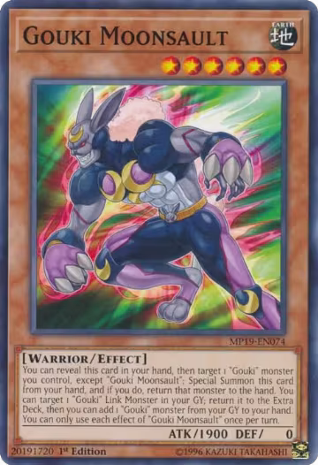 Gouki Moonsault (MP19-EN074), 2019 Gold Sarcophagus Tin Mega Pack — Yu-Gi-Oh! card price
