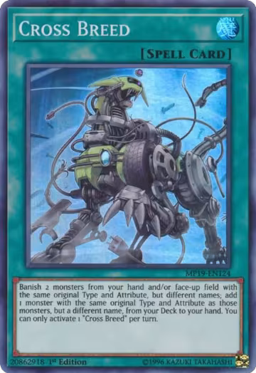 Cross Breed (MP19-EN124), 2019 Gold Sarcophagus Tin Mega Pack — Yu-Gi-Oh! card price