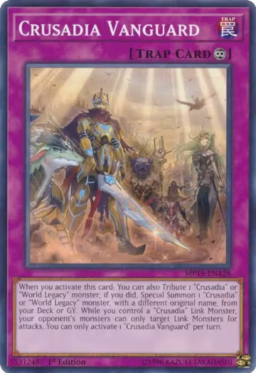 Crusadia Vanguard (MP19-EN128), 2019 Gold Sarcophagus Tin Mega Pack — Yu-Gi-Oh! card price