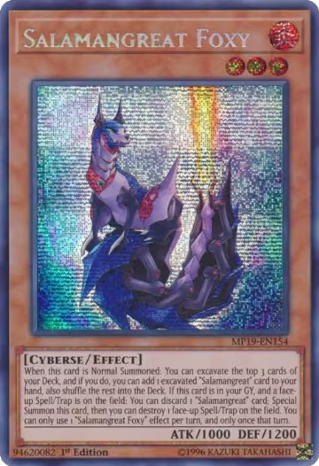 Salamangreat Foxy (MP19-EN154), 2019 Gold Sarcophagus Tin Mega Pack — Yu-Gi-Oh! card price