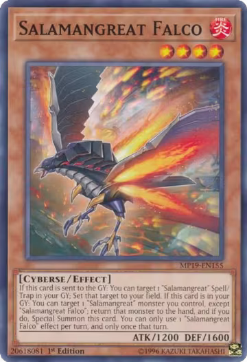 Salamangreat Falco (MP19-EN155), 2019 Gold Sarcophagus Tin Mega Pack — Yu-Gi-Oh! card price