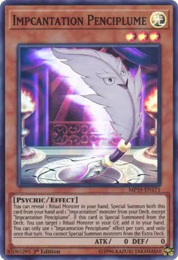 Impcantation Penciplume (MP19-EN171), 2019 Gold Sarcophagus Tin Mega Pack — Yu-Gi-Oh! card price