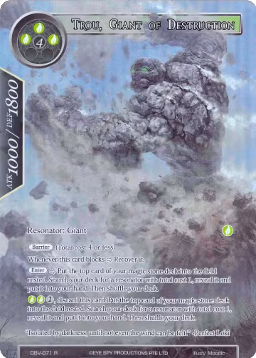 Trou, Giant of Destruction (Full Art) (DBV-071), The Decisive Battle of Valhalla — Force of Will card price