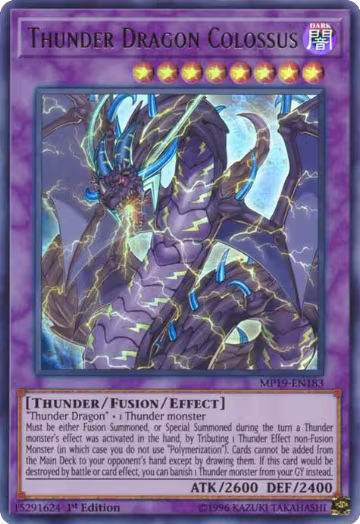Thunder Dragon Colossus (MP19-EN183), 2019 Gold Sarcophagus Tin Mega Pack — Yu-Gi-Oh! card price