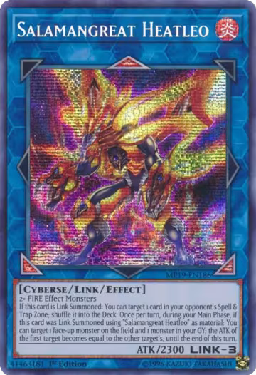 Salamangreat Heatleo (MP19-EN186), 2019 Gold Sarcophagus Tin Mega Pack — Yu-Gi-Oh! card price