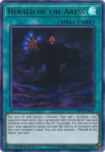 Herald of the Abyss (MP19-EN201), 2019 Gold Sarcophagus Tin Mega Pack — Yu-Gi-Oh! card price